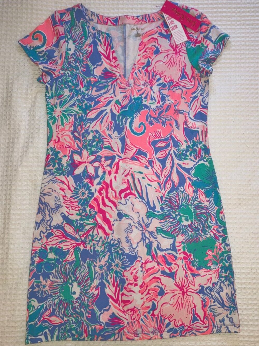 Lilly Pulitzer Sophiletta Dress in Blue Peri Viva La Lilly NWT - Size L